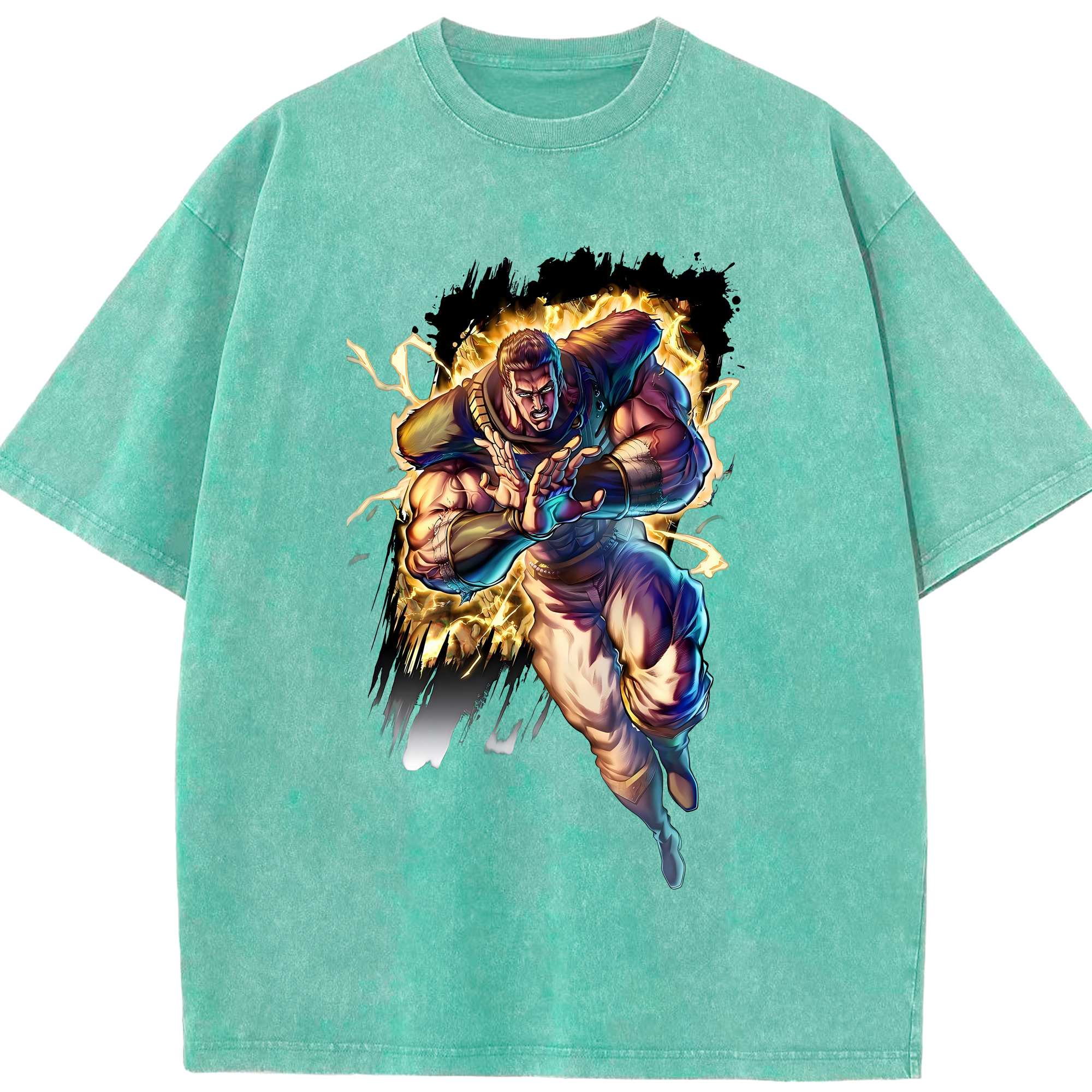 （画像用） 北斗の拳 Fist of the North Star 綿100% ヴィンテージ風 半袖Tシャツ（フロントプリント）